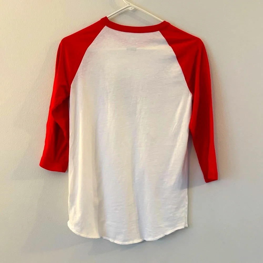 Adidas Kids Long Sleeve Baseball Tee - Red and White